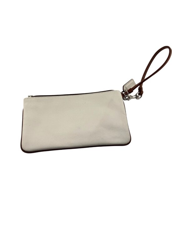 Coach Vintage Soho Ivory & Brown Leather Wristlet Clutch w/Buckle - Picture 3 of 7